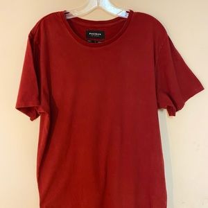 Men’s Red Pacsun Long Fit Short Sleeve t-shirt.